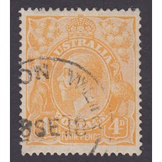 Australian    King George V    4d Orange   Single Crown WMK  Plate Variety 2L50..